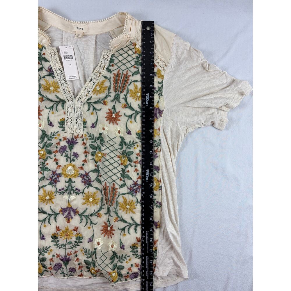 Anthropologie TINY Embroidered Tee Women L NWT - Picture 14 of 14